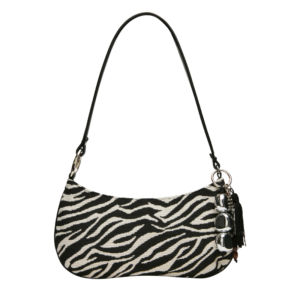 The Handbag Den Zebra Print Tassel Shoulder Bag for Women