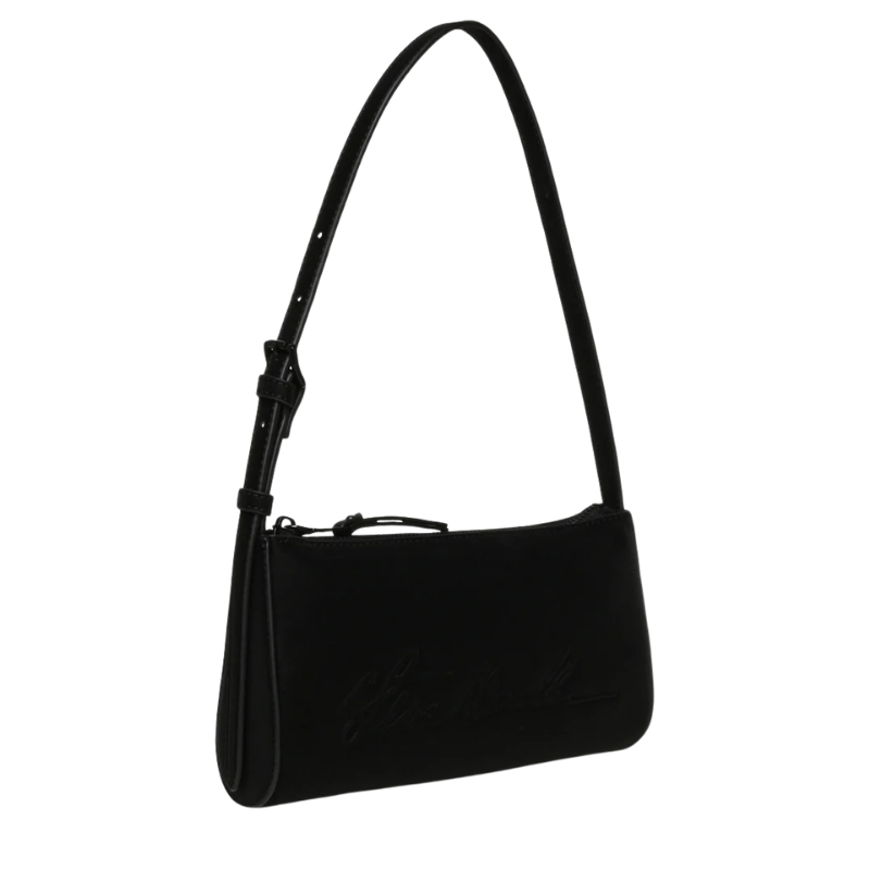 The Handbag Den Black Zip Shoulder Bag for Women - Image 2
